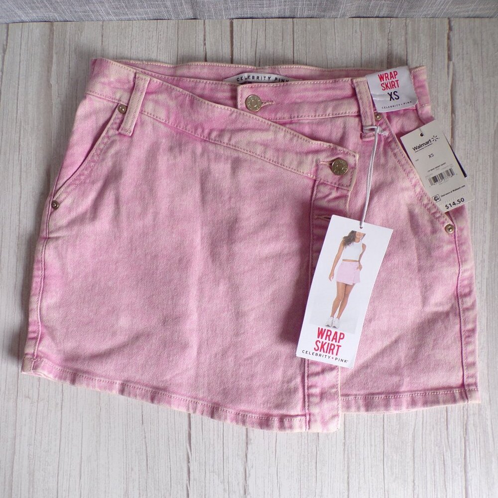 Celebrity Pink Juniors Asymmetrical Wrap Mini Skirt, Size XS